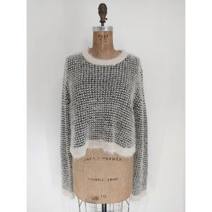 MINKPINK Double Dare Cropped Fuzzy Sweater Large